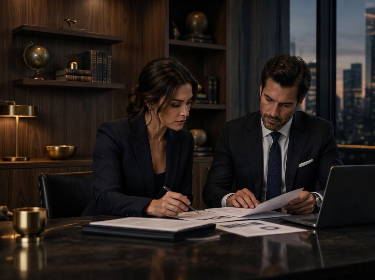 Two professionals reviewing financing documents